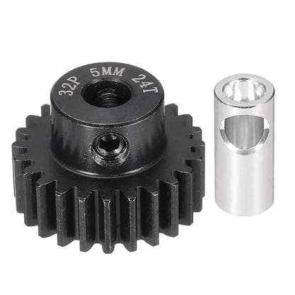 MECCANIXITY Steel 32P Gear Set with Gear Adapter 24T 5mm Shaft Motor Gears for RC Vehicles Truck Drift Car Part, Black - size: 24T