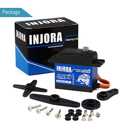 INJORA RC Servo 25KG Digital Servo High Torque RC Parts for 1:10 RC Crawler VP VS4-10 SCX10 Pro SCX10 TRX4 D90 (Control Angle 90°-180°) - size: 25kg（90°-180°）