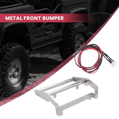 Rc Bumpers Compatible with Traxxas for TRX4 K5 for Blazer 1/10 RC Crawler Car Metal Front Bumper with Light Upgrade Accessories