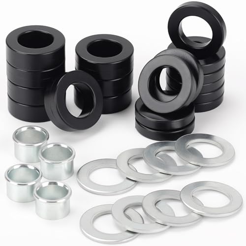 Bearing Bore Hole and Hub Length Adjustment Hardware Kit, with Flanged Bearing Sleeves, Nylon & Steel Washers
