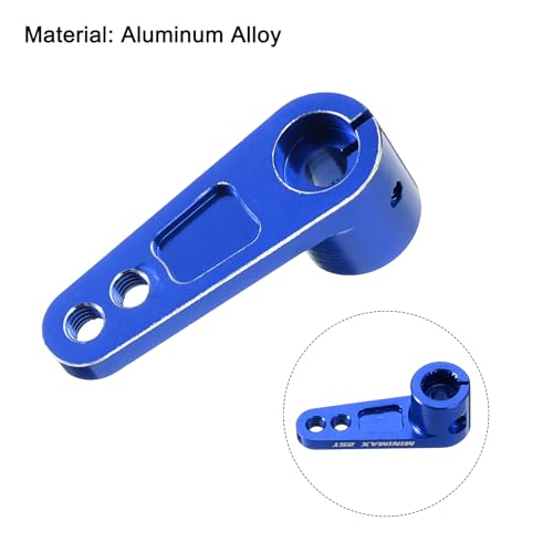 MECCANIXITY Aluminum Alloy 25T Steering Servo Arm Horn Dark Blue for 1/8 1/10 RC Car/Boat/Airplane Boat Accessories 4 Pcs - color: Dark Blue