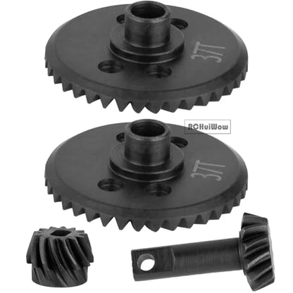 RC 13-37T Differential Gear Assembly Upgrades Part for 1/10 4x4 Slash Rustler Stampede Hoss Slayer T-MAXX XO-01 Summit Revo,Steel Front Rear Gearbox Helical Gears