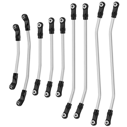 Stainless Steel High Clearance Suspension Links Linkage 353mm Wheelbase for 1/10 Axial SCX10 III JT Gladiator AXI03006 Rock Crawler Car Upgrade Parts