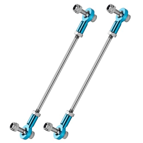 2 Pcs RC Toy Push Rod, M3x65mm Tie Rods Blue Ball Head Joint | 91mm Length, 304 Servo Linkage Link Rods, Double Aluminum Alloy Ball Head, for RC Cars, Planes, Helicopters, DIY Models - color: M3×65mm Rod