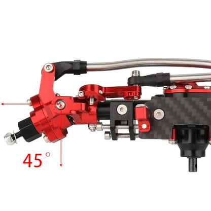 CNC Anodized Complete Front & Rear Portal Axle for 1/10 RC Crawler Car Axial SCX10 II Deadbolt 90046 90047 SCX10 90028 90027 Metal Upgrade Parts (red) - color: Red