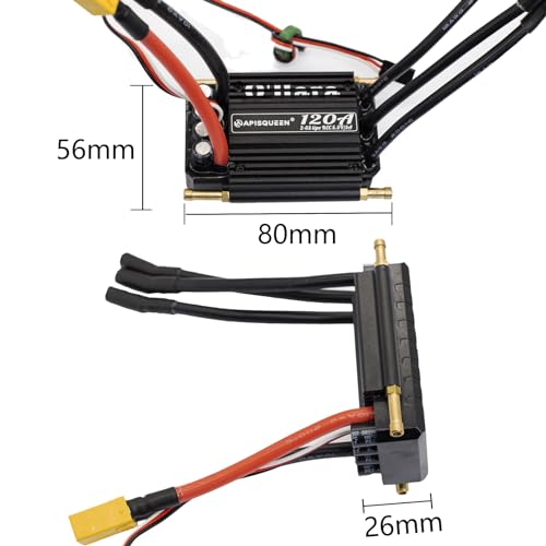 O'Hara 120A 2-6S LiPo ESC Waterproof Brushless Electronic Speed Controller with BEC and XT90 6.0mm Banana Head Connector for RC Boats Model Ship - size: 120A ESC