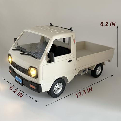WPL D12 RC Car 1/10 Remote Control Kei Truck RC Drift Car RTR | Off Road Pickup 2.4G with Proportional Throttle Steering 260 Motor Rear Drive Hobby Grade Toy Adult