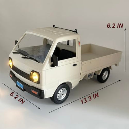 WPL D12 RC Car 1/10 Remote Control Kei Truck RC Drift Car RTR | Off Road Pickup 2.4G with Proportional Throttle Steering 260 Motor Rear Drive Hobby Grade Toy Adult