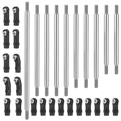 RC Links Linkage Compatible with Axial SCX10 II AXI90075 for UMG10 1/10 RC Car Parts 10Pcs/Set Steel Linkage Link Rod W/Plastic Ball Ends