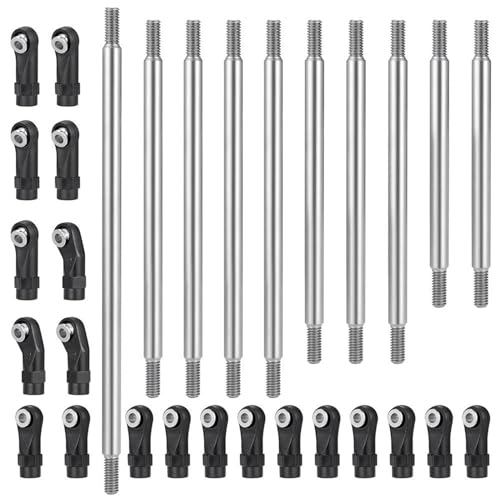 RC Links Linkage Compatible with Axial SCX10 II AXI90075 for UMG10 1/10 RC Car Parts 10Pcs/Set Steel Linkage Link Rod W/Plastic Ball Ends