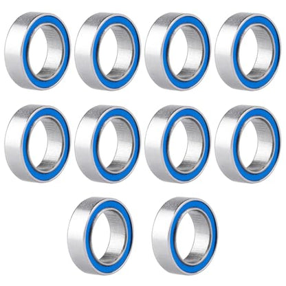 Steel RC Ball Bearings Double Rubber Sealed Deep Groove Miniature Bearings, Set of 10 (8x12x3.5mm, MR128-2RS) - size: 8x12x3.5mm MR128-2RS