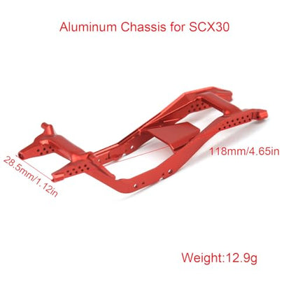 Aluminum Chassis Kit for Axial SCX30, 1/30 Scale RC Crawler Upgrade Parts, Black (Red) - color: Red