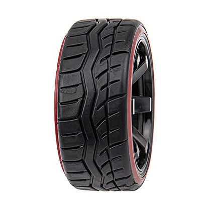 Hard Plastic Wheel Rims & Plastic Tires 12mm Hex Compatible with Traxxas HSP Tamiya Kyosho Himoto 1/10 RC Drift Car (Style 1)
