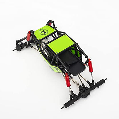 1/10 RC Car 310mm Wheelbase Rock Buggy Frame Chassis with Nylon Tube Roll Cage for 1/10 Remote Control Crawler Car SCX10 90046 TRX4 (Without Wheels, Green) - color: Without Wheels, Green