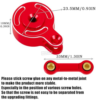 RC Servo Saver Set 25T Upgrades Part for 1/10 Big Rock 3S BLX,Granite/Senton 3S BLX & Mega 550,Kraton/Outcast 4S BLX,1/8 Typhon 3S BLX& Mega 550,Alloy Fixed Link Steering Servo Saver,Red - color: Red-1 Set