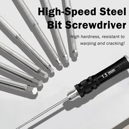 Hex Driver Set 7PCS 0.9 1.27 1.3 1.5 2.0 2.5 3.0mm RC Tool Kit | Precision allen screwdriver set 0.9–3.0mm for RC car drone helicopter repair and model repair - color: 7pcs Screwdrivers(black)