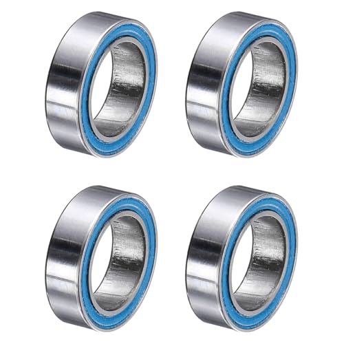 uxcell 4 Pcs MR128-2RS Deep Groove Micro Bearing, 8x12x3.5mm Double Rubber Sealed Chrome Steel Small Bearings (ABEC5, Z4 Low Noise) - size: MR128-2RS