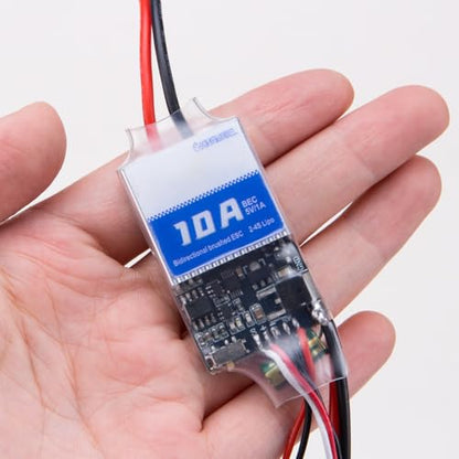 ZORZA 1Pcs Bidirectional 10A Brushed ESC with Mid-Position Brake PWM Compatible for 2S-4S Batteries RC Brushed Motor Speed Controller for DIY Boats Tanks Cars