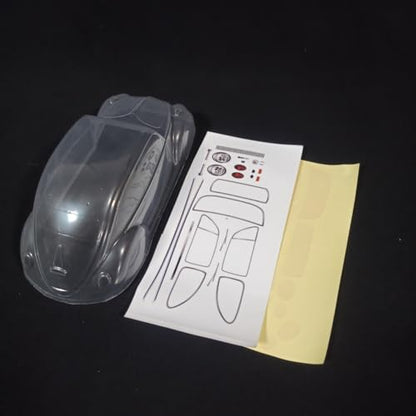 SANTAIZI 1/18 Scale Beetle Clear Body Shell Replacement for MT and Short Course Car Width 95mm with Decal Sheet - color: Clear Body