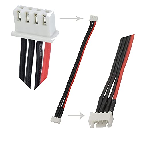 10pcs 3S 4Pins Balance Extension Cable JST-XH Male to Female Connector Plug Lipo Adapter with 5.9inch 22AWG Silicone Wire (3S 4Pins) - size: 3S 4Pins