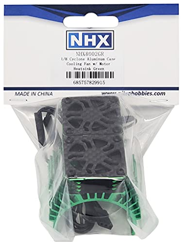 NHX RC 1/8 Twin Cyclone Alum HV Cooling Fans wCover 28000RPM Motor Heatsink Gren