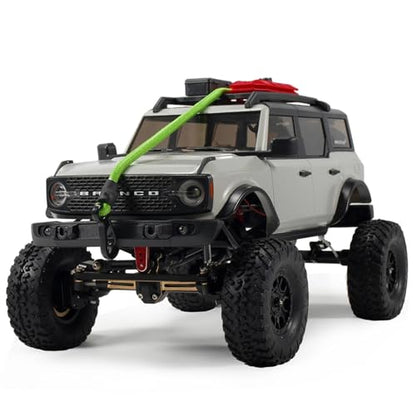 2pcs 280mm Elastic Strap Escape Rope Kinetic Winch Strap with Rescue Trailer Hook for 1/18 1/24 RC Crawler Car TRX4M High Trail SCX24 FCX24 (Green) - color: Green