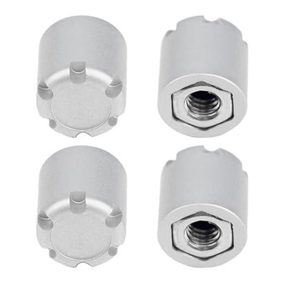 4PCS RC M4 Wheel Hex Nuts with Tools,CNC Aluminum RC Car Dustproof Wheel Rim Center Cap Hub Suit for TRX4 Axial SCX10 Redcar D90 Tamiya Etc 1/10 RC Crawler Car Upgrades (Silver) - color: Silver