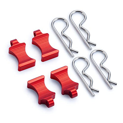 Que-T 1 Set Body Clips Pins with Pull Tabs for 1:6 Axial SCX6 AXI05000 RC Crawler Car (Red) - color: Red