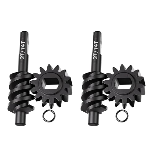 TREAL SCX30 Overdrive Worm Gears (14% OD) – Hardened Steel 2T & 14T Axle Gear Set for SCX30 RC Crawler (2 Pieces) - size: 2T/14T