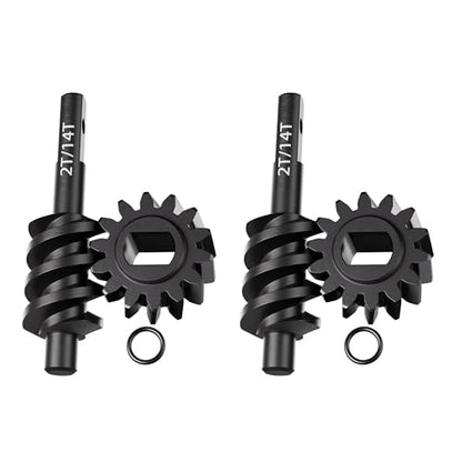 TREAL SCX30 Overdrive Worm Gears (14% OD) – Hardened Steel 2T & 14T Axle Gear Set for SCX30 RC Crawler (2 Pieces) - size: 2T/14T