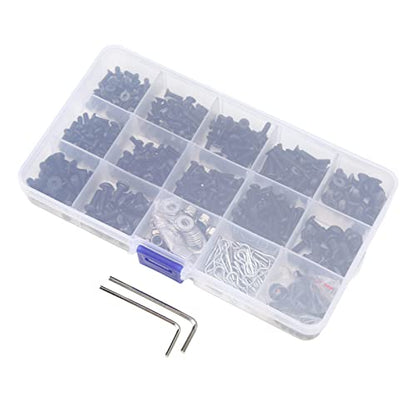 522Pcs RC Screw Kit Stainless Steel Universal Fastener Hardware Assortment Set Heavy Duty Repair Tool Maintenance Upgrade for Traxxas Axial 1 8 1 10