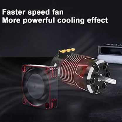 Lifehead 28000RPM Motor and ESC Cooling Fan Cooler RC Aluminum Cooling Fan for RC car 1/8 1/10 1/12 Scale 540 550 and Other Brushed/brushless Motors (red + Gold) 30 * 30mm - color: Red (30*30*10mm)