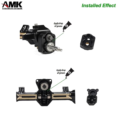 AMK 174g SCX24 Brass Portal Axle Complete with 7mm Hex Wheel Hubs Counterweights Front Rear Set for 1/24 RC Crawler Axial AX24 FCX24 SCX24 Upgrades