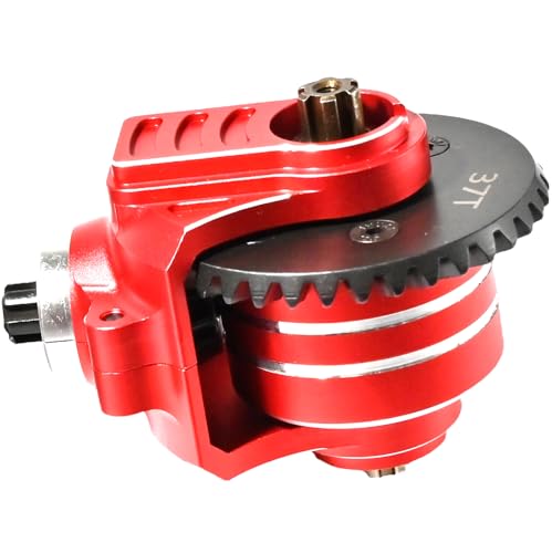 RC Transmission Module Set 37T Front and Rear Differential & 13T Main Gear for ARRMA 1/10 Big Rock Granite Kraton Outcast Sento 1/8 Typhon Infraction Mojave Upgrade Parts Replace ARRMA ARA311156. - color: Red, size: Diff 37-13T