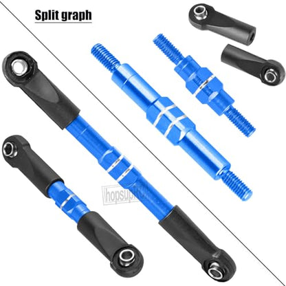 RC Adjustable Turnbuckles Links Upgrades Part for 1/16 Mini Slash 70054-1 RC Car.Front & Rear Aluminium Adjustable Turnbuckles Camber Toe Link Hops Up.Navy Blue - color: Navy Blue(for 1/16)
