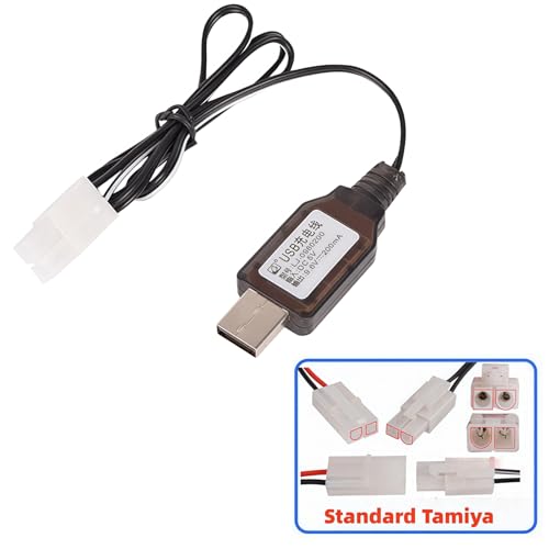 9.6v Battery Charger with KET-2P Standard Tamiya Connector 200mA for 9.6V (8S) NiMH/NiCd Battery Packs RC Car Truck Nerf Rival