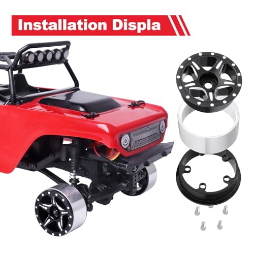 HobbyPark 1.0 Beadlock Wheels for TRX4M AX24 SCX24 FCX24 Enduro24 1/18 1/24 RC Crawler Car (Style B) - style: Style B
