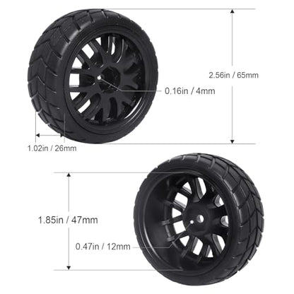 Hobbypark 4-Pack RC Tires & Wheel Rims 12mm Hex Hub Y Shape w/Foam Inserts for 1/10 Remote Control Car On Road Touring