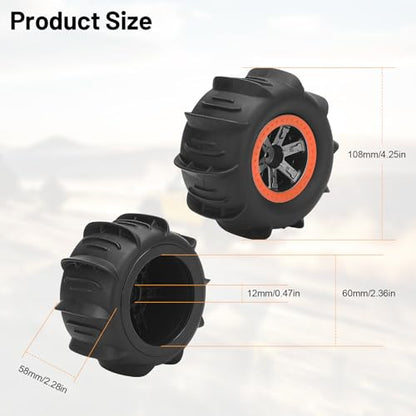 1/10 RC Paddle Tires Wheels, daitoku RC Truck Tires and Wheels for 9125 X07 X08 X17 9155 9156 9201E 9205E 9206E 200E 201E RZ001G-A 104009