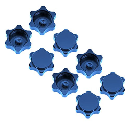 8Pcs Metal RC Wheel Hub Anti-Dust Cover 17mm Rim Hex Nut Compatible with Teamc HSP 1/8 HPI RC Car Truck (Blue) - color: Blue