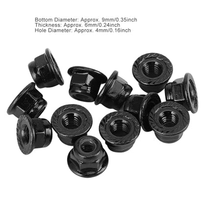 12 PCS RC Wheel Nuts, 4mm Nonslip Wheel Lock Nut, Compatible with SCX10 1/10 RC Model Car