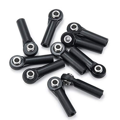 10Pcs M3 Plastic Bent Rod Ends,Black M3 Crawler Width Balls Ends for Axial D90 SCX10 RC Car (Black A) - color: Black a