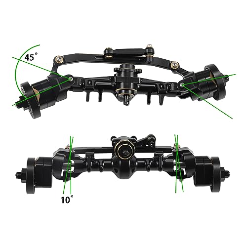 SCX24 Axles 174g SCX24 Brass Front and Rear Portal Axle with Brass Wheel Hubs Counterweights Set for 1/24 RC Crawler Axial AX24 FCX24 SCX24 Upgrades Accessories