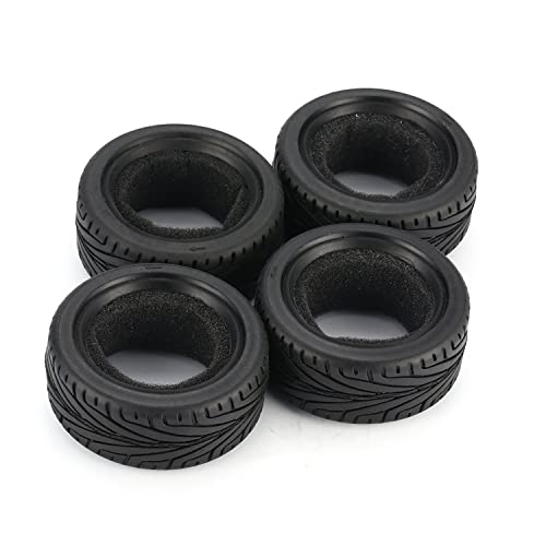 RC On-Road Car Tyres,WONFAST 4PCS/Set 65mm Grain Drift Soft Rubber RC Tire for 1/10 Racing HSP Tamiya HPI Kyosho RC On Road Run-flating Car Parts - color: 65mm-black