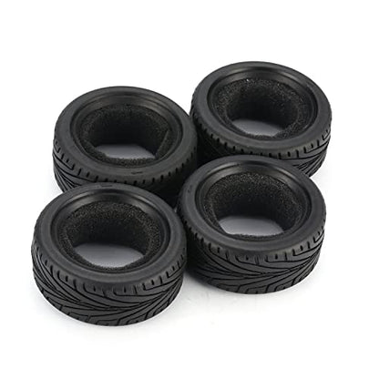 RC On-Road Car Tyres,WONFAST 4PCS/Set 65mm Grain Drift Soft Rubber RC Tire for 1/10 Racing HSP Tamiya HPI Kyosho RC On Road Run-flating Car Parts - color: 65mm-black