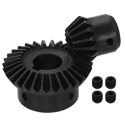 uxcell 2Pcs Tapered Bevel Gears Set, 1.5 Mod 1:2 (15T/30T) Harden Steel Straight Bevel Gear, 90 Degree Steering Motor Gears, (6/15mm Shaft Hole with Keyway) - size: 6/15mm