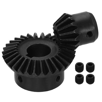 uxcell 2Pcs Tapered Bevel Gears Set, 1.5 Mod 1:2 (15T/30T) Harden Steel Straight Bevel Gear, 90 Degree Steering Motor Gears, (6/15mm Shaft Hole with Keyway) - size: 6/15mm