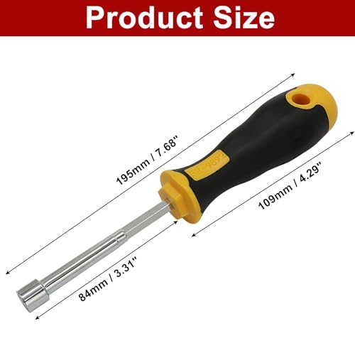 Bonsicoky 7mm Socket Wrench Screwdriver, Hex Nut Driver | Cushion Grip, High Carbon Steel, Furniture Assembly, Bicycle & DIY Repairs - size: 7,mm