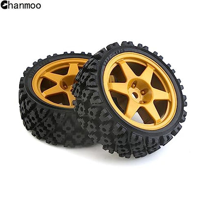1/10 RC On Road Tires Rubber Rally Tyres and Wheels Rims 12mm Hex for 1/10 Scale RC Racing Drift Car HPI KYOSHO Tamiya XV01 XV02 TA06 TT01 TT02 PTG2 144001 A959 4PCS