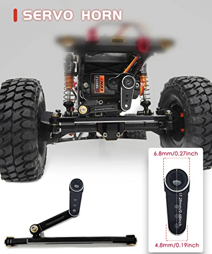 EMAX Steering Servo for SCX24 with Servo Mount and Horm Steering Link(Black) - size: Combo Pack 2